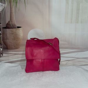 Borse in Pelle Made in Italy Leather Crossbody Pink Medium